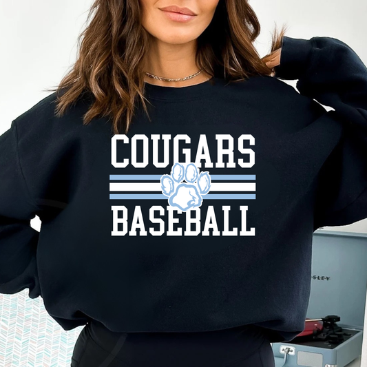 Greak Lakes Cougars Baseball ADULT Crewneck Sweatshirt