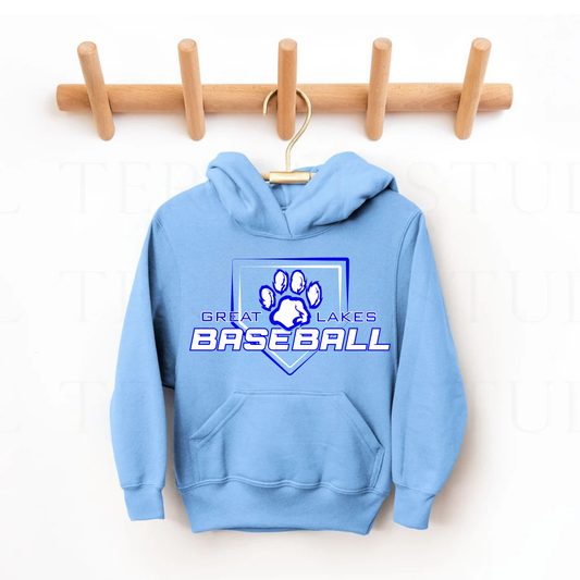 Great Lakes Cougars Baseball Unisex YOUTH Hoodie