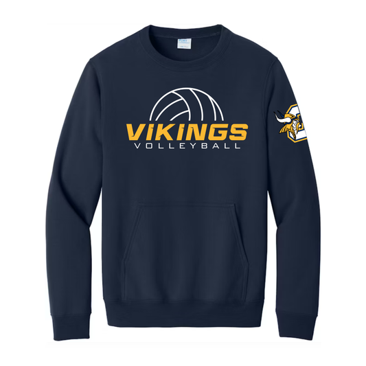 Cadillac Vikings Volleyball ADULT Crewneck Sweatshirt w/ Front Pocket