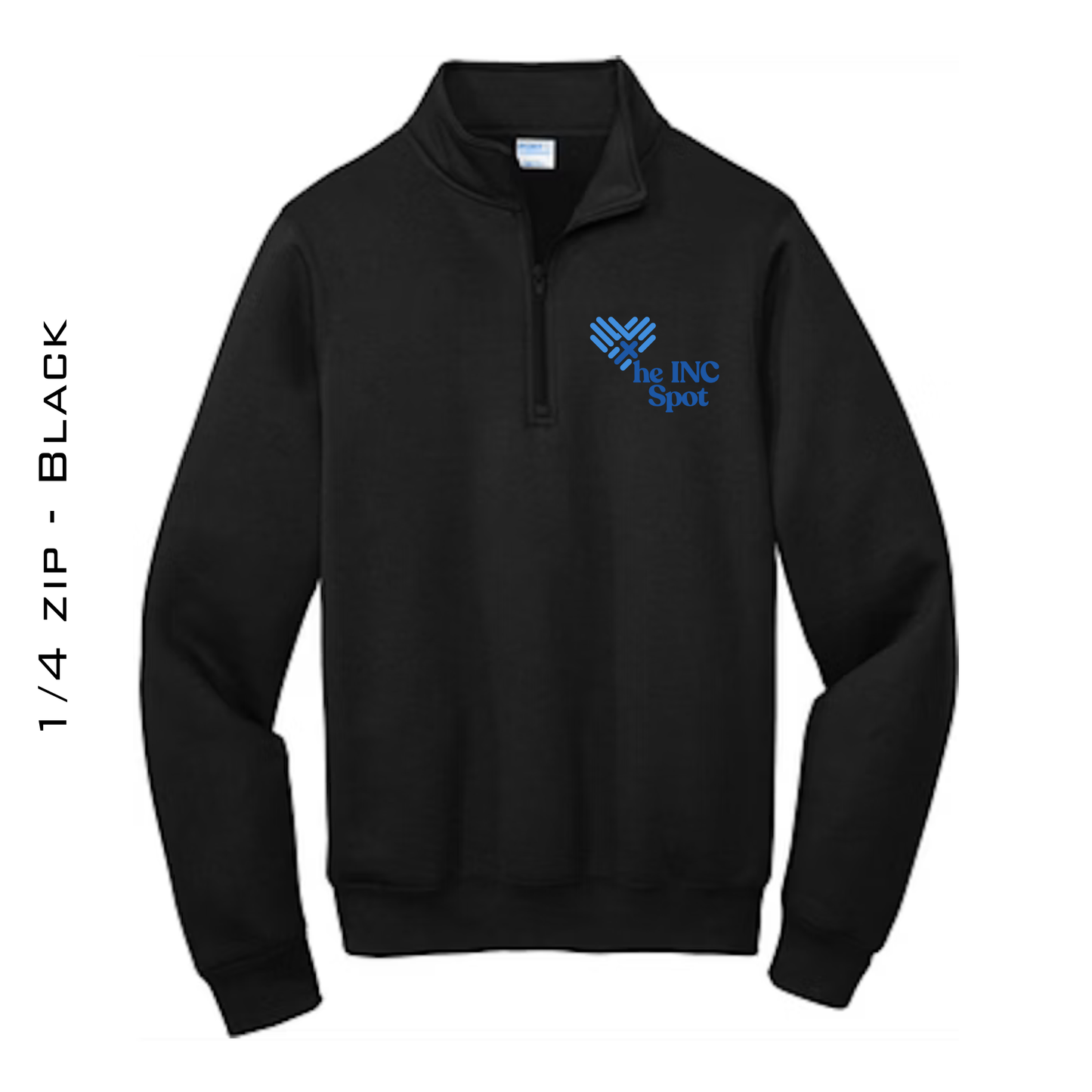 Love INC 1/4-Zip Pullover Sweatshirt - BLACK