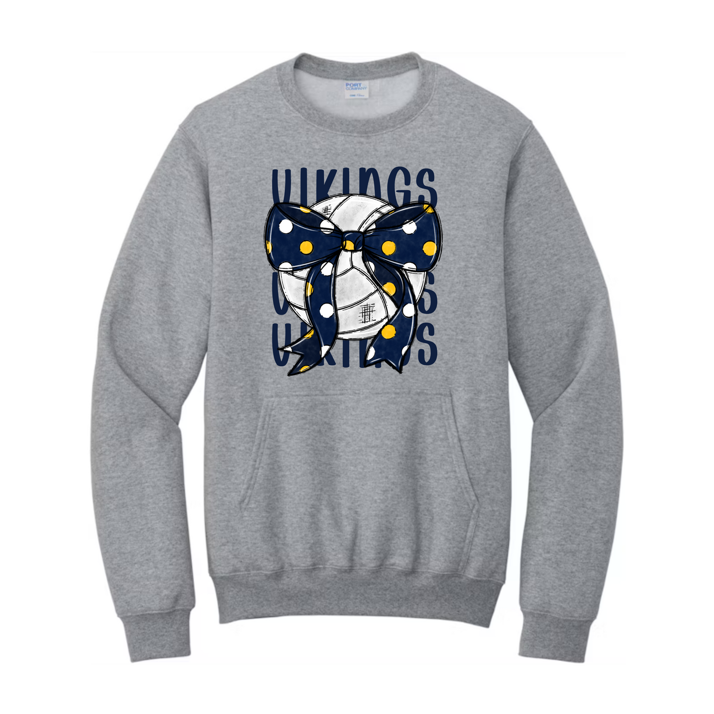 Cadillac Vikings Volleyball ADULT Crewneck Sweatshirt w/ Front Pocket