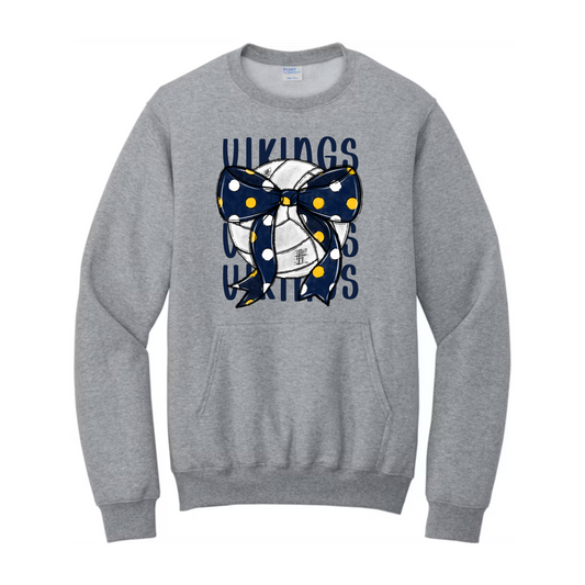 Cadillac Vikings Volleyball ADULT Crewneck Sweatshirt w/ Front Pocket