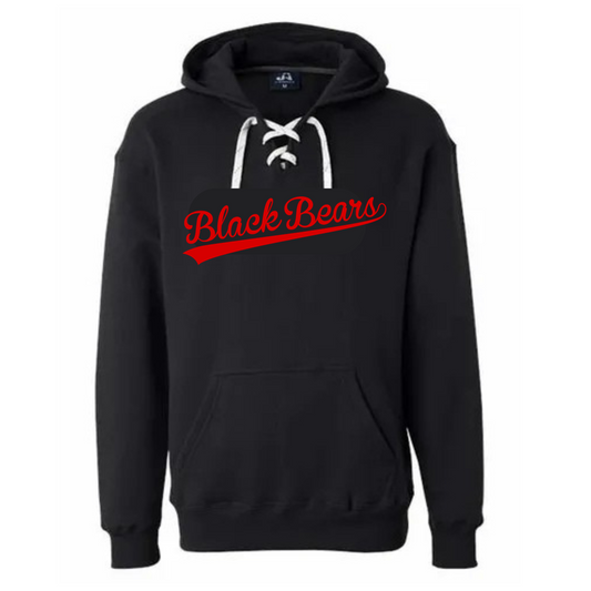 Script Black Bears Hockey ADULT Unisex Sport Lace Hoodie