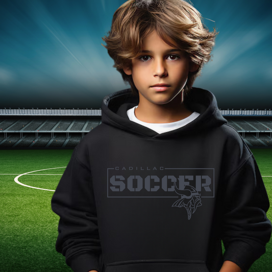BLACKOUT Cadillac Vikings Soccer Unisex YOUTH Hoodie