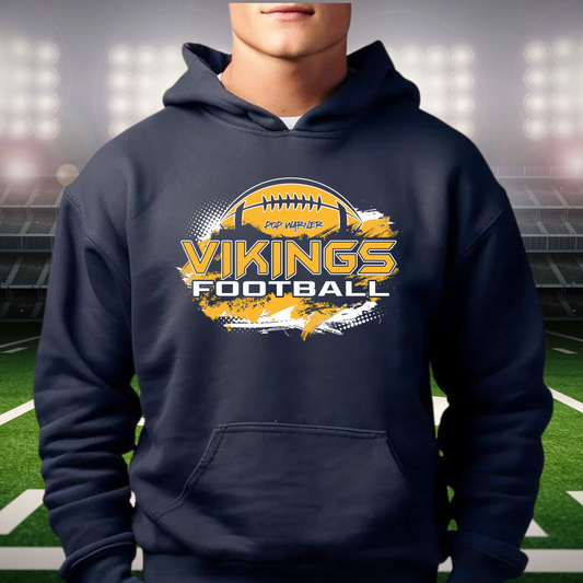 Vikings Pop Warner Football UNISEX Hoodie - NAVY