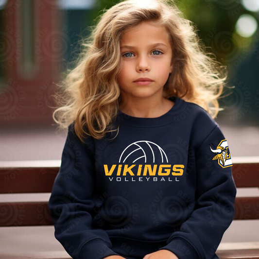 Cadillac Vikings Volleyball YOUTH Crewneck Sweatshirt