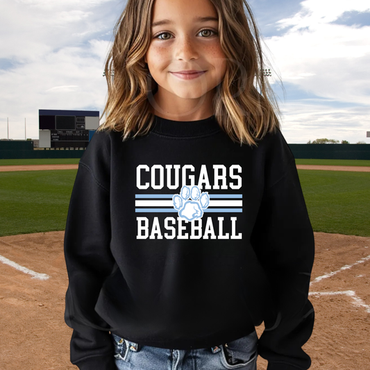 Great Lakes Cougars Baseball Unisex YOUTH Crewneck Sweatshirt