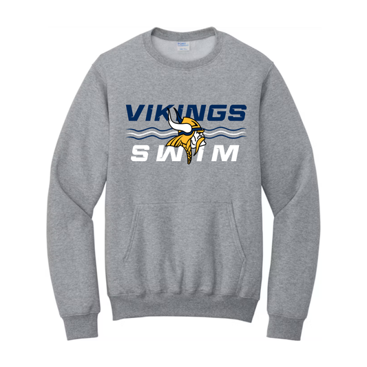 Cadillac Vikings Swim ADULT Crewneck Sweatshirt w/ Front Pocket