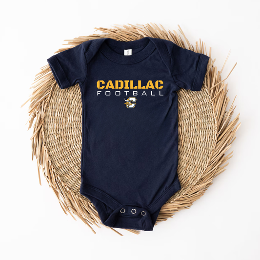 Cadillac Vikings Football Baby Bodysuit
