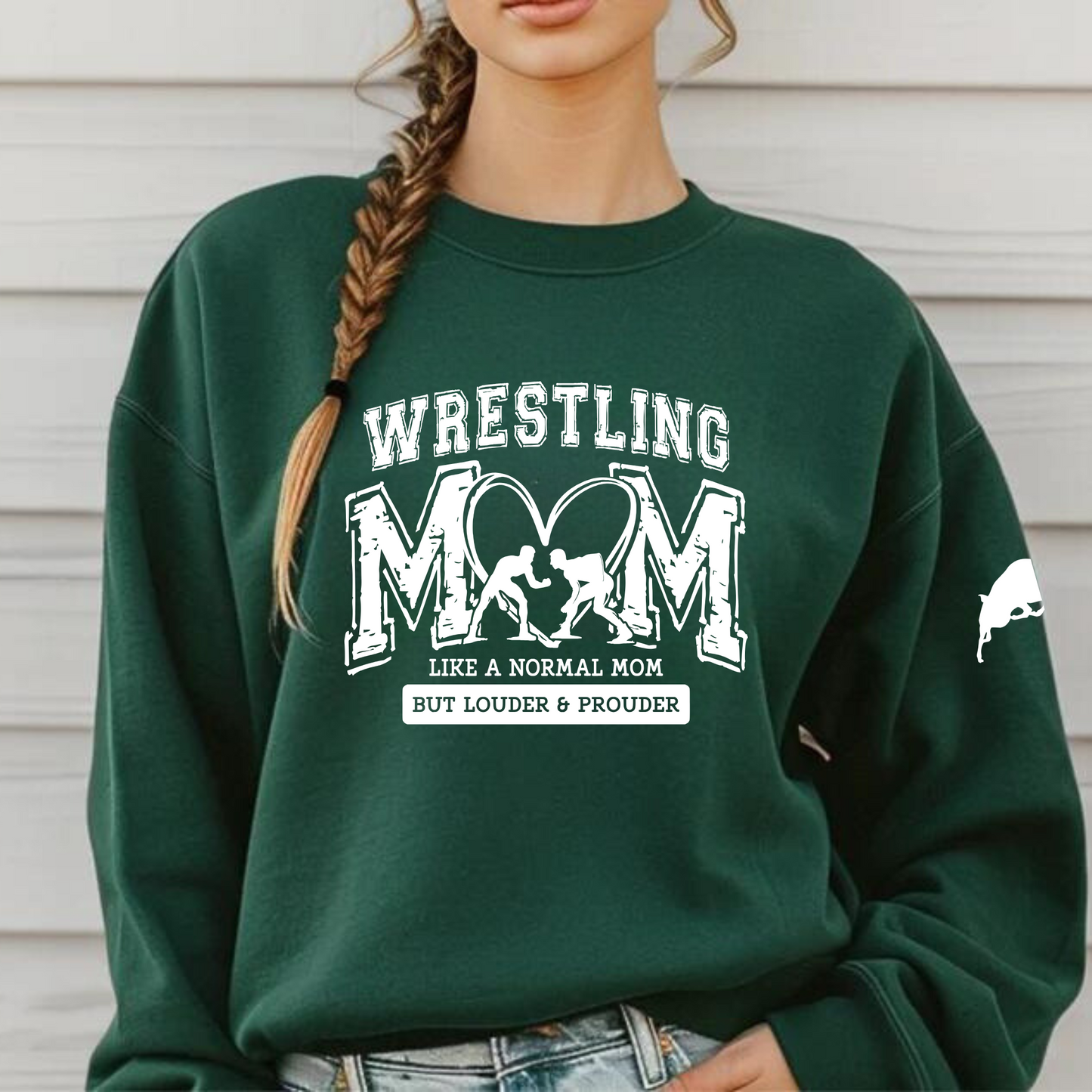 Pine River Bucks Wrestling Mom ADULT Crewneck Sweatshirt