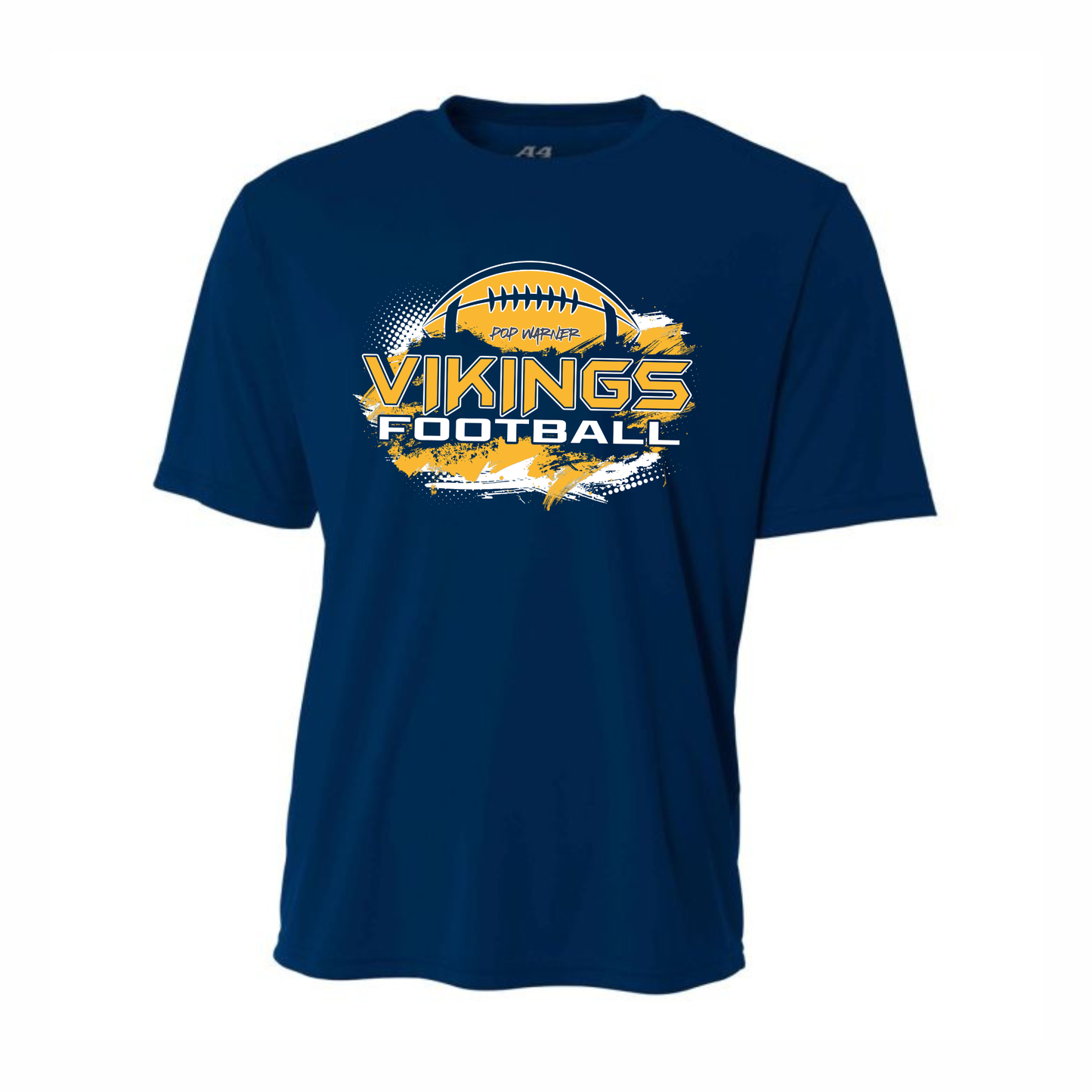 Vikings Pop Warner Football UNISEX Dri-Fit T-Shirt - NAVY