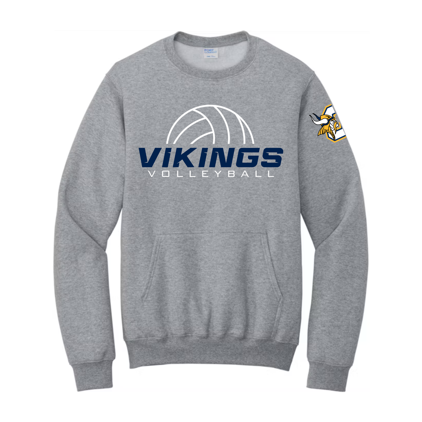 Cadillac Vikings Volleyball ADULT Crewneck Sweatshirt w/ Front Pocket