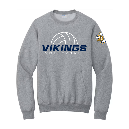 Cadillac Vikings Volleyball ADULT Crewneck Sweatshirt w/ Front Pocket