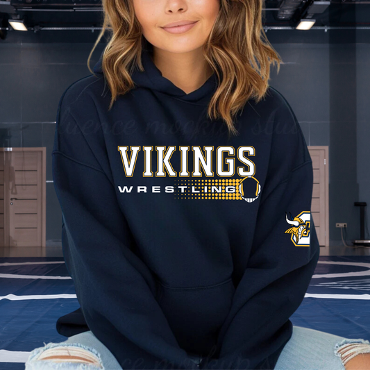 Cadillac Vikings Wrestling ADULT Hoodie