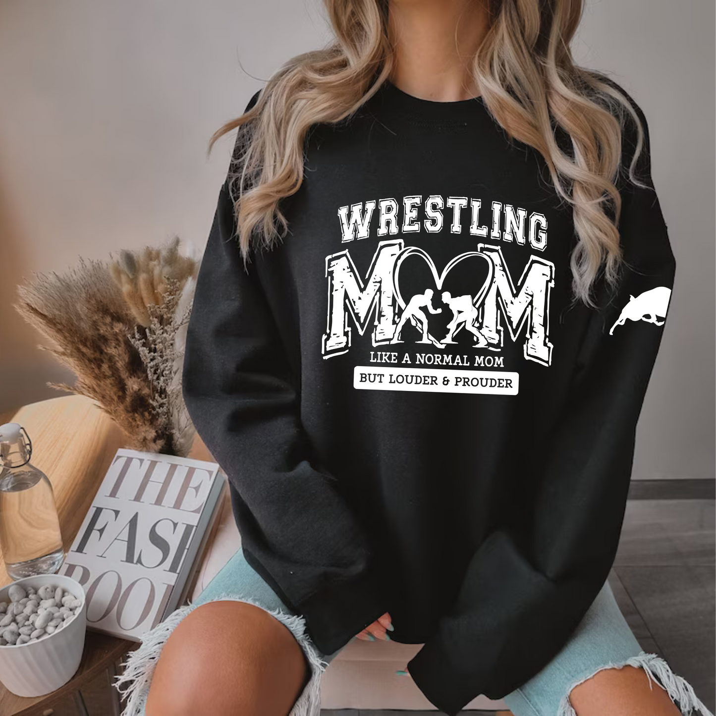 Pine River Bucks Wrestling Mom ADULT Crewneck Sweatshirt