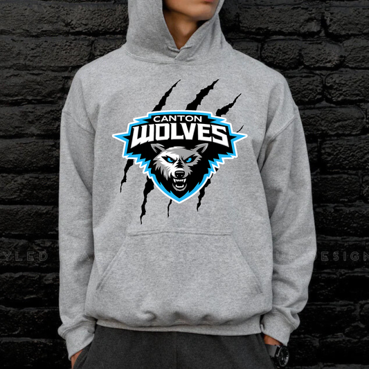 Canton Wolves Hockey UNISEX Hoodie - SPORT GREY