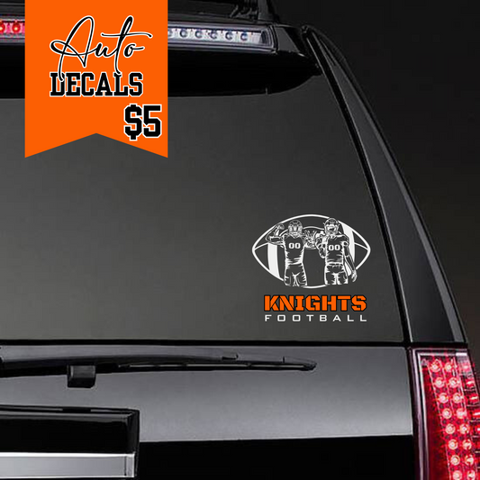 Personalized Knights Junior Football Auto Decal