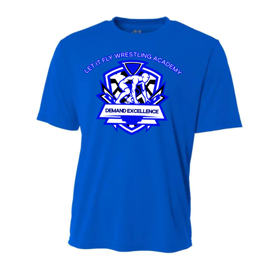 LET IT FLY Wrestling Academy DRI-FIT Cooling Performance T-Shirt - ROYAL BLUE