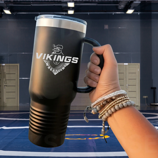 Cadillac Vikings WRESTLING 40 oz Tumbler w/Lid - BLACK