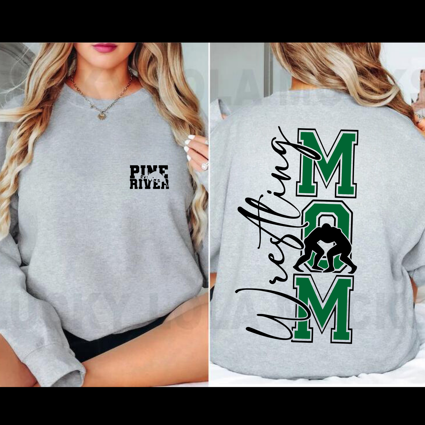 Pine River Bucks Wrestling Mom ADULT Crewneck Sweatshirt