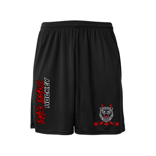 Black Bears Hockey Dri-Fit Cooling Performance Shorts w/ Pockets - BLACK