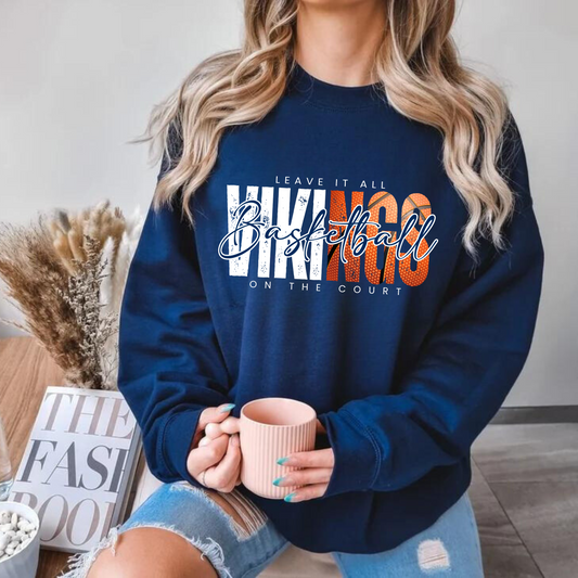 Cadillac Vikings Basketball ADULT Crewneck Sweatshirt