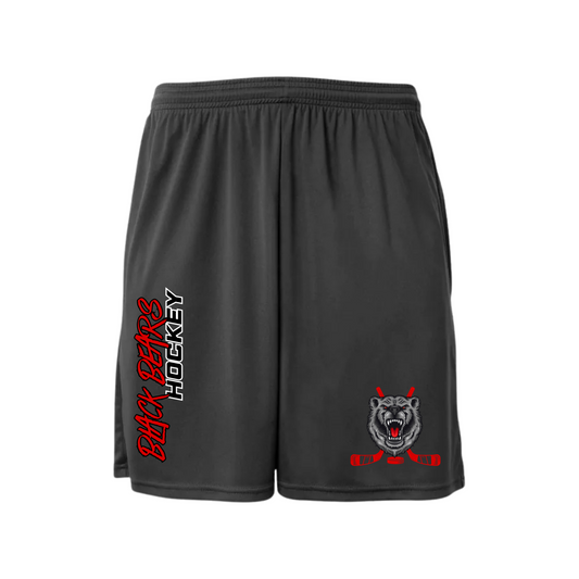 Black Bears Hockey Dri-Fit Cooling Performance Shorts w/ Pockets - CHARCOAL