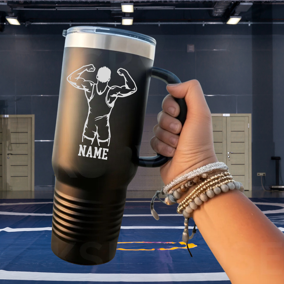 Cadillac Vikings WRESTLING 40 oz Tumbler w/Lid - BLACK