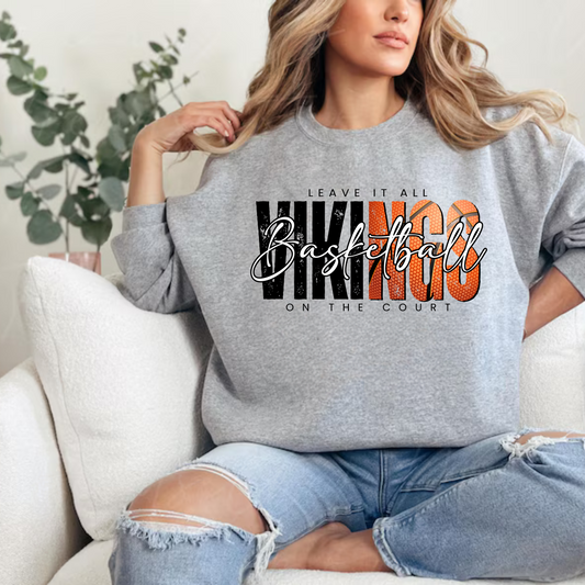 Cadillac Vikings Basketball ADULT Crewneck Sweatshirt