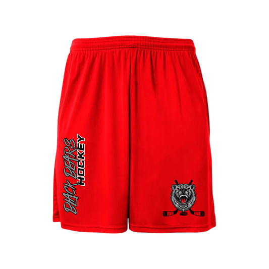 Black Bears Hockey Dri-Fit Cooling Performance Shorts w/ Pockets - RED