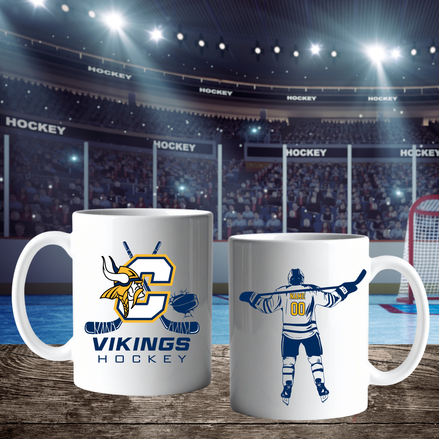 Personalized Cadillac Vikings HOCKEY 15 oz Coffee Mug