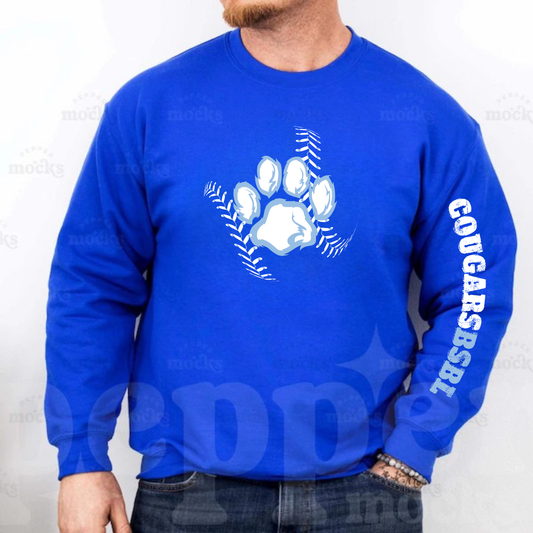 Greak Lakes Cougars Baseball ADULT Crewneck Sweatshirt