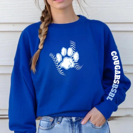 Greak Lakes Cougars Baseball ADULT Crewneck Sweatshirt