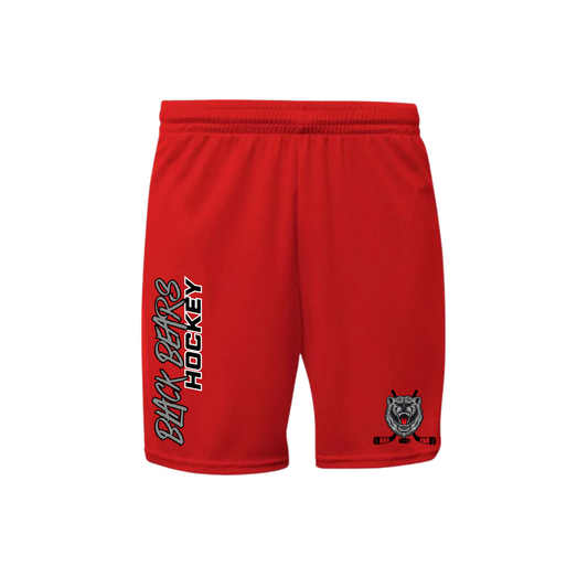 Black Bears Hockey MESH Shorts w/ Pockets - RED