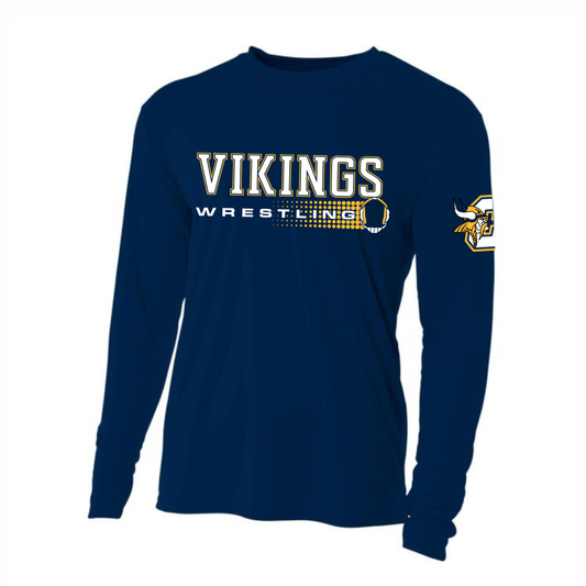 Cadillac Vikings Wrestling DRI-FIT Cooling Performance Long-Sleeve T-Shirt