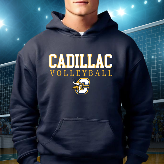 Cadillac Vikings Volleyball ADULT Hoodie