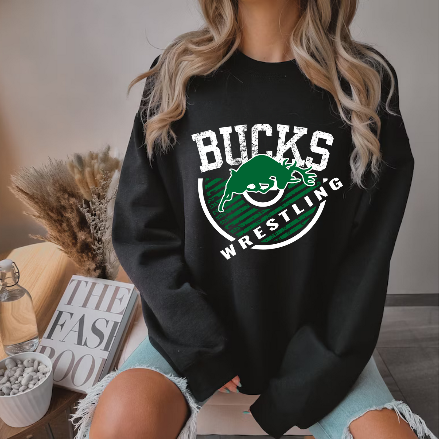 Pine River Bucks Wrestling ADULT Crewneck Sweatshirt