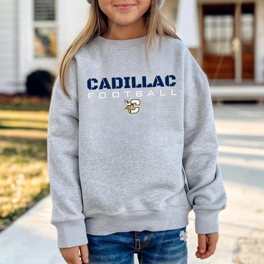 Cadillac Vikings Football YOUTH Unisex Crewneck Sweatshirt