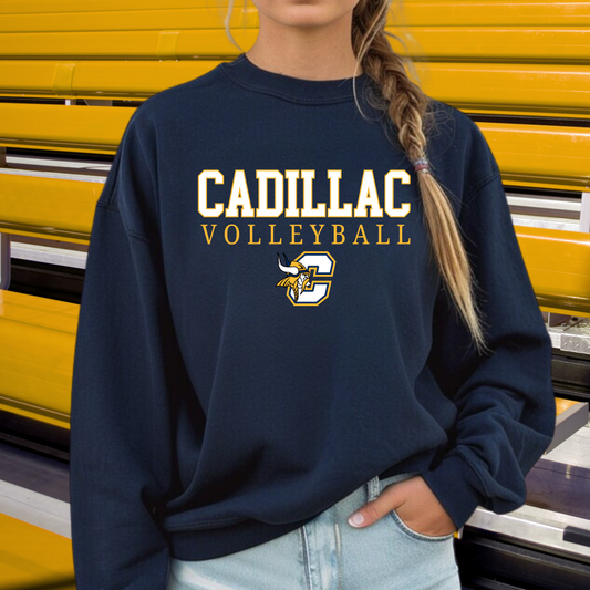 Cadillac Vikings Volleyball ADULT Unisex Crewneck Sweatshirt