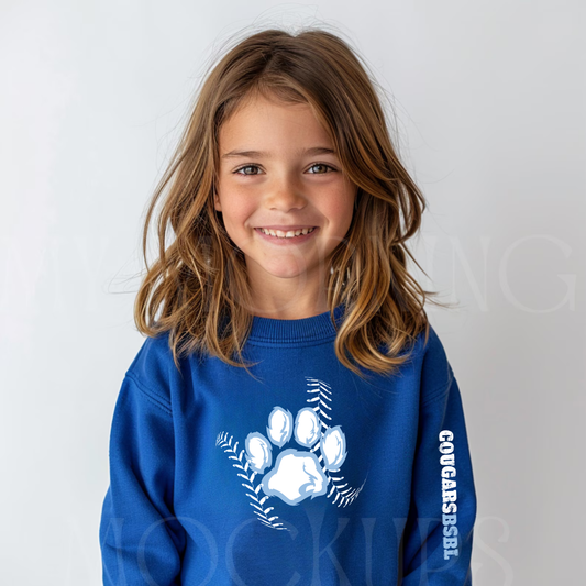 Great Lakes Cougars Baseball Unisex YOUTH Crewneck Sweatshirt