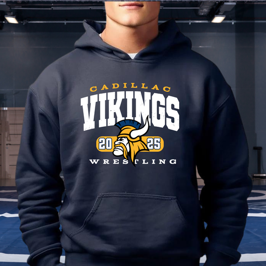 Cadillac Vikings Wrestling ADULT Hoodie