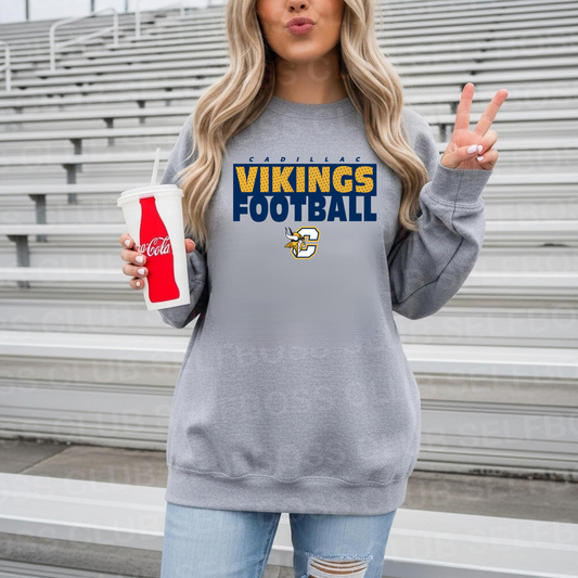 Cadillac Vikings Football UNISEX Crewneck Sweatshirt - SPORT GREY