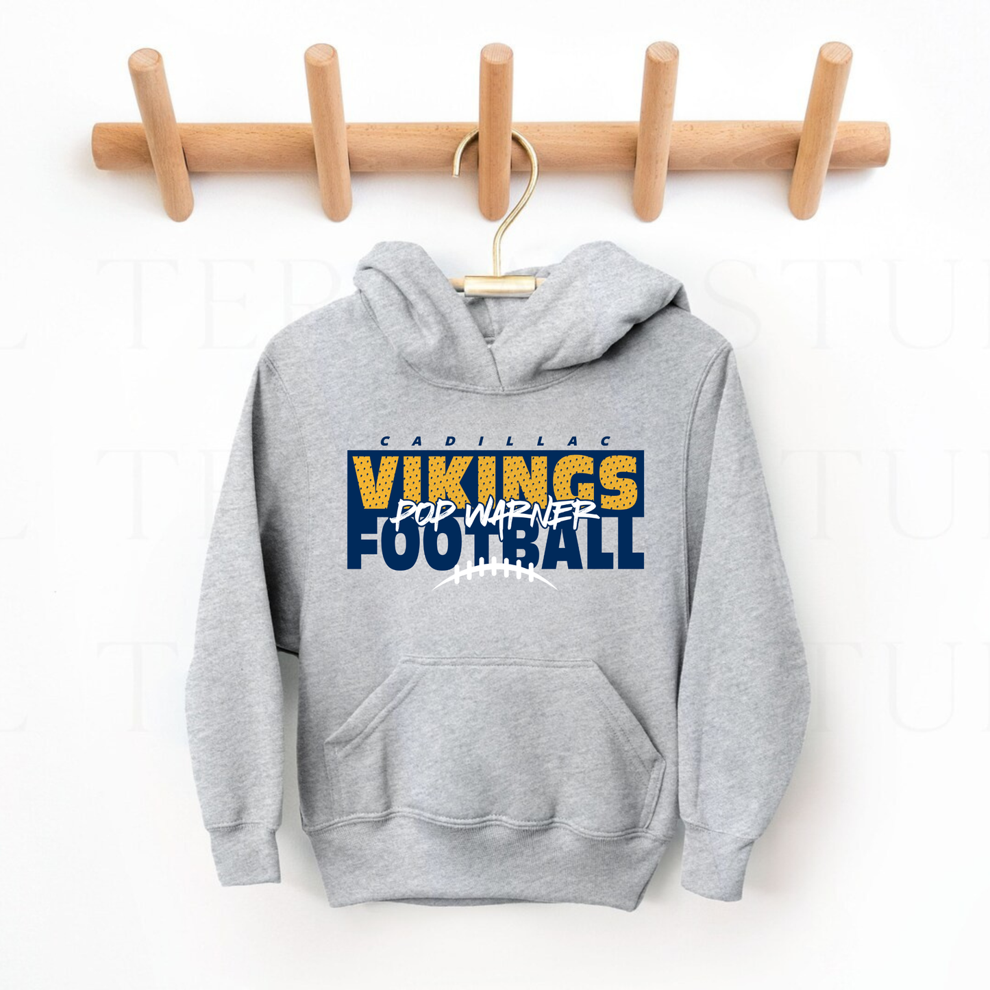 Vikings Pop Warner Football UNISEX Hoodie - SPORT GREY