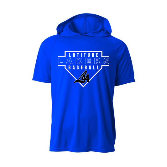 Hooded DRI-FIT Latitude 44 Lakers Baseball T-Shirt (Cooling Performance T-Shirt)