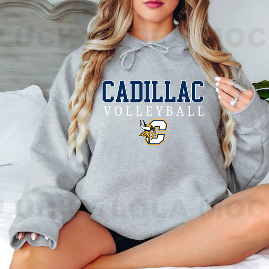 Cadillac Vikings Volleyball ADULT Hoodie