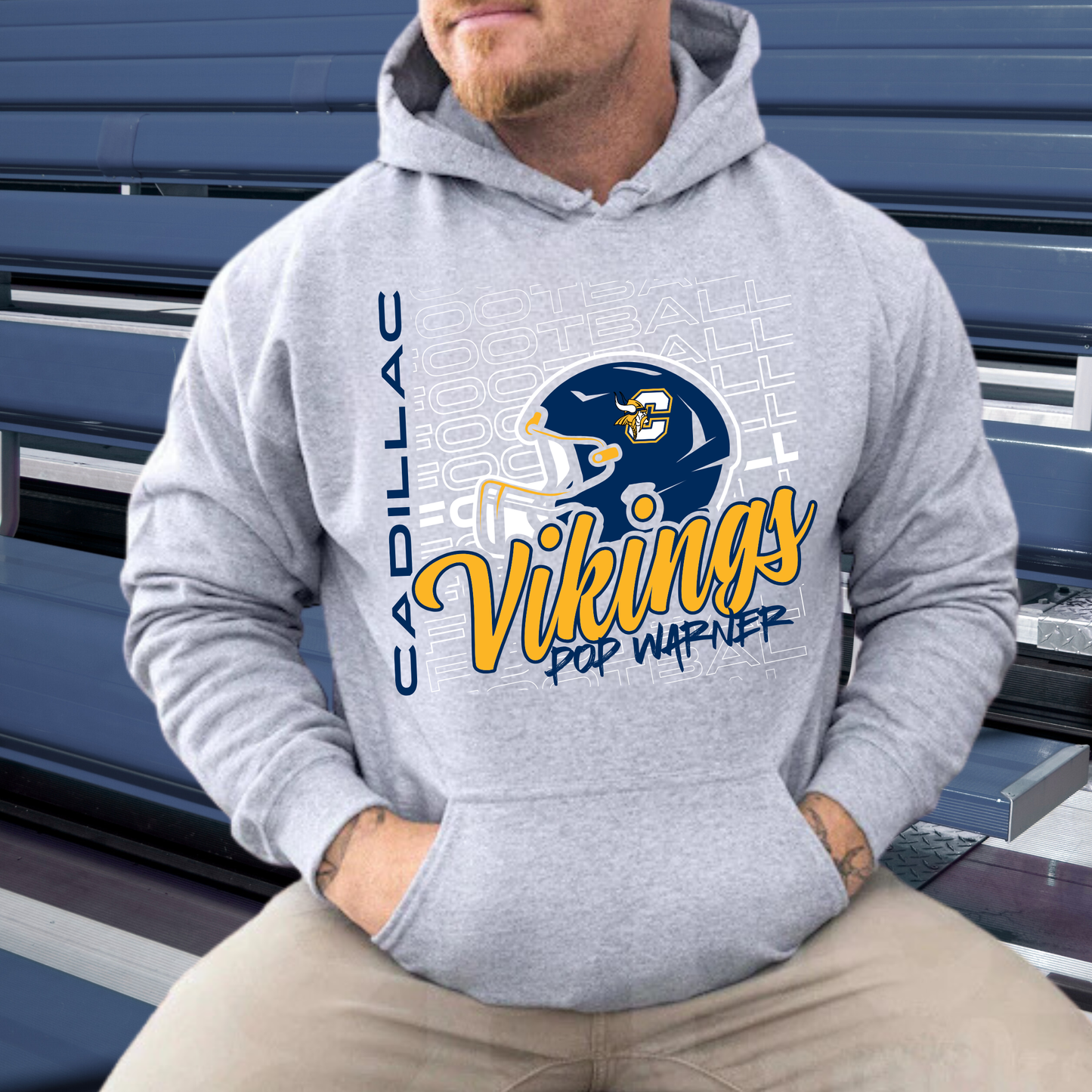Vikings Pop Warner Football UNISEX Hoodie - SPORT GREY