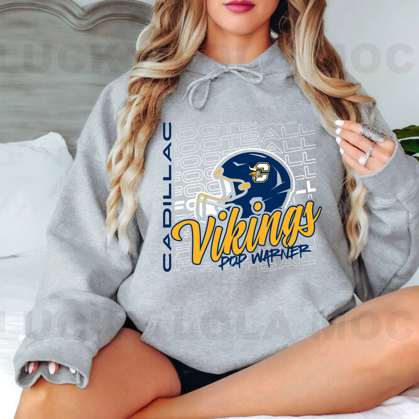 Vikings Pop Warner Football UNISEX Hoodie - SPORT GREY