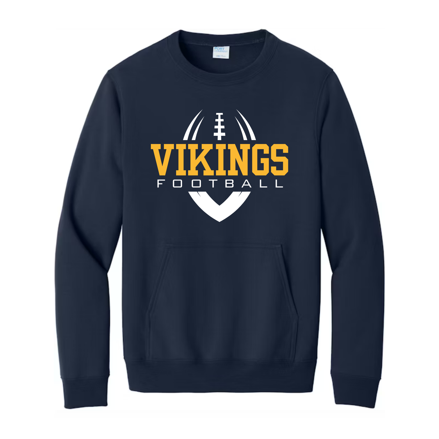 Cadillac Vikings Football ADULT Crewneck Sweatshirt w/ Front Pocket