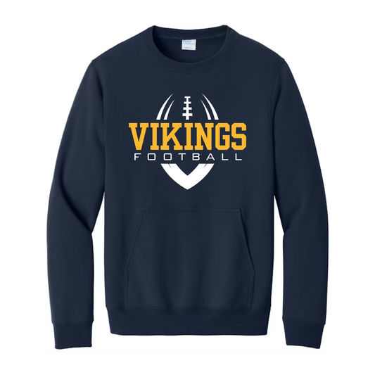 Cadillac Vikings Football ADULT Crewneck Sweatshirt w/ Front Pocket