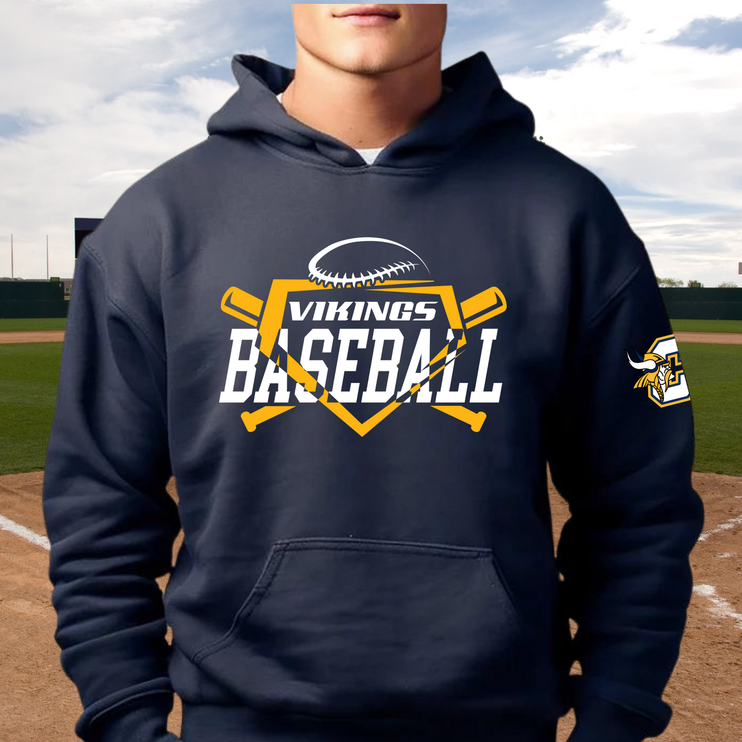Cadillac Vikings Baseball ADULT Hoodie